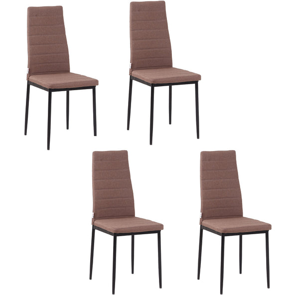 sconto Set mit 4 Stühlen 41 x 50 x 97 cm in Khaki-Stoff