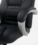 Sedia Poltrona Presidenziale da Ufficio in Similpelle Bozzini Fenix Nero