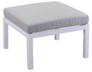 Set Salotto da Giardino Divano Angolare Tavolino e Pouf in Alluminio New Irvine Bianco