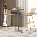 Set 2 Sgabelli Alti da Bar 53x56x110 cm in Metallo Oro