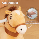 Cavallo Cavalcabile Elettrico 6V per Bambini con Ruote in PU e Musica Marrone  