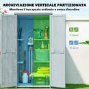 Armadio da Esterno 85x54x170 cm Capanno per Attrezzi con 2 Scaffali in Legno di Abete Grigio      