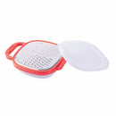 Grattugia Manuale 19,3x24,8x6,2 cm in Acciaio con Contenitore Rosso