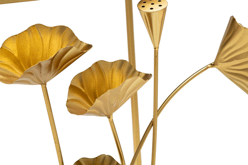 Console Fissa Flow 120x80x40 cm in Ferro e MDF Oro