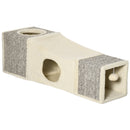 Tunnel per Gatti Pieghevole 98x30x30 cm con Tiragraffi in Peluche e Sisal Crema  