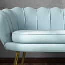 Divano 2 Posti 130x77x77 cm in Velluto Azzurro  