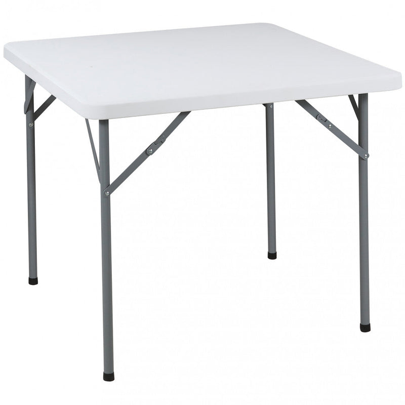 Tavolo Catering Pieghevole 86x86x74 cm cm in Acciaio Bianco