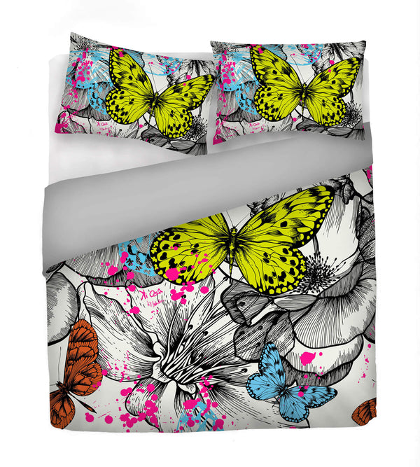 Bettbezug mit Aufdruck auf der Doppeltasche und den Kissenbezügen online