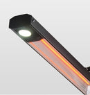 Stufa Elettrica ad infrarossi da Esterno 50x25x200 cm in Fibra di Carbonio con Luce Led Skyline Mocca Mousse
