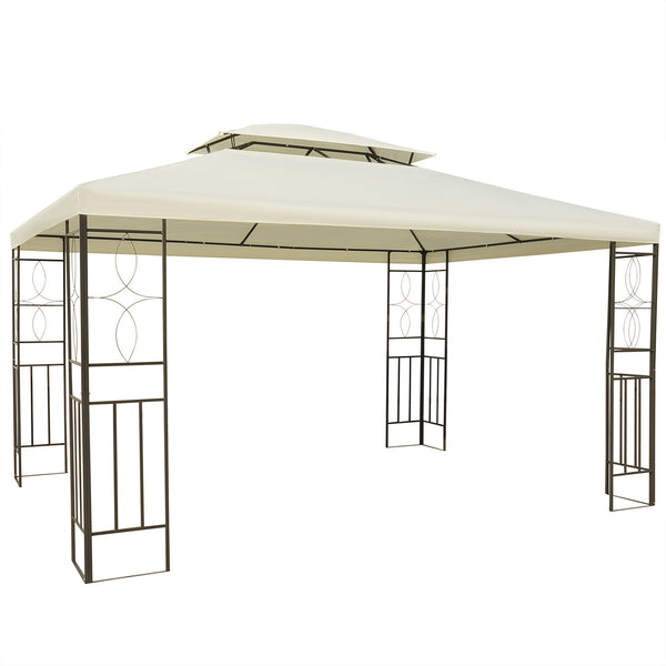 Gazebo da Giardino 300x400x270 cm Struttura in Metallo Telo Impermeabile Color Crema sconto