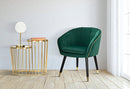 Poltrona Paris 62x58x78 cm in Legno Spugna Metallo e Poliestere Verde e Oro