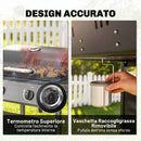 Barbecue a Gas 99x56x95 cm 2 Bruciatori Tavolini Laterali Vassoio Raccogli Grassi in Metallo e Acciaio Nero      