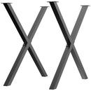 Set 2 Gambe Tavolo a X 40x2,5x43 cm in Acciaio Nero
