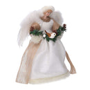 Puntale tessuto angelo con uccellino bianco cm Ø22xh30