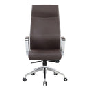Poltrona da Ufficio Presidenziale Nashville con Braccioli 60,5x60x118,5-128,5 cm in Pelle Sintetica Marrone         