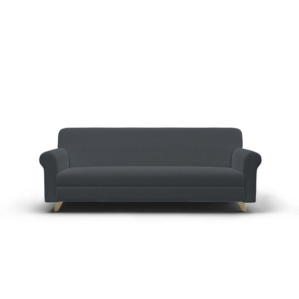 Stretch-Sofabezug aus dunkelgrauem Iris-Polyester, verschiedene Größen online