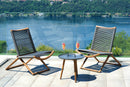 Set Tavolino e 2 Sedie da Giardino in Alluminio e Corda Vorghini Bormio Grigio