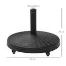 Base per Ombrellone da Giardino 25 Kg in Resina e Acciaio Nero Ø52x41 cm 