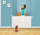 Cancelletto Bambini Barriera di Protezione Riavvolgibile 130x8x88 cm Fadi Luxe Bianco