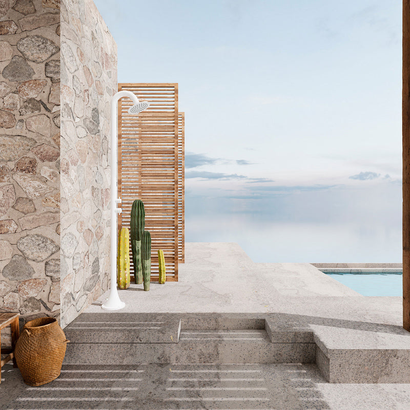 Doccia da Giardino in Acciaio Inox con Miscelatore e Doccino Sined Luna D Bianco 