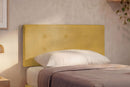 Letto 1 Piazza e Mezza con Rete Rivestita Microfibra Ocra Tessis Testata Button Varie Misure