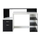 Scrivania da Ufficio Porta PC 137x55x92 cm in Legno MDF Legno Bianco e Nero