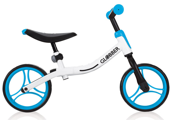 sconto Pädagogisches Fahrrad für Kinder 10" ohne Pedale Globber Go Bike Weiß und Blau