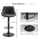 Set 2 Sgabelli da Bar 46,5x48x84,5-106,5 cm in Similpelle Marrone