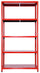 Metallregal 5 Regale 100x40x187 cm Ettore Rosso