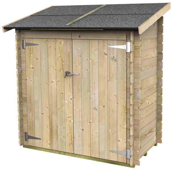 Gartenbox für Werkzeuge 155 x 85 cm mit doppelter Blindtür aus Naturholz prezzo