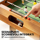 Mini Calcio Balilla Pieghevole 22 Giocatori 2 Palline 2 Segnapunti Manuali e Maniglie Antiscivolo in MDF Acciaio e PP      