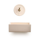 Lavello Rettangolare 45x35 cm con Rosone Installazione a Muro in Cemento Madrid Rosa Antico    
