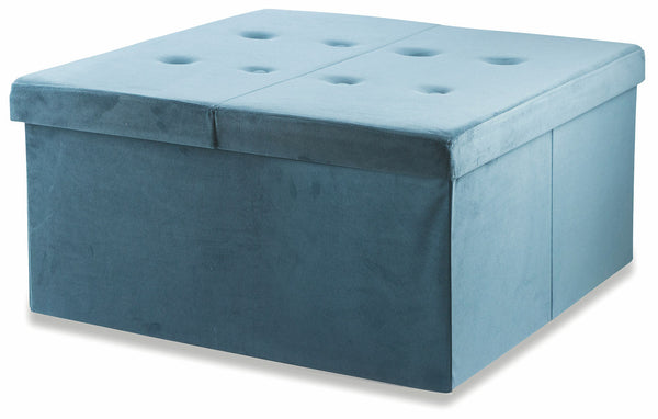 Hocker Fußstütze Container 76x75x37,5 cm in Blue Soriani Velvet acquista