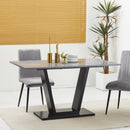 Tavolo da Pranzo per 4-6 persone 140x80x76 cm Piano Effetto Marmo