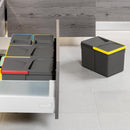 Pattumiera Differenziata 2 Contenitori per Cassettone 31,2x21,6 cm H26,6 cm Emuca Grigio antracite