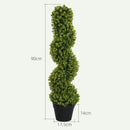 Pianta Artificiale di Eucalipto 90A cm a Spirale con Vaso Incluso per Interno ed Esterno Verde   