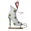 Pattini metallo verde e bianco cm 30x11,5xh38,1