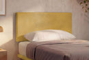 Letto Singolo con Rete Rivestita Microfibra Ocra Tessis Testata Flat Varie Misure