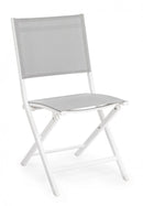Set 4 Sedie Pieghevole da Giardino 47x57x88h cm Elin Bianco 
