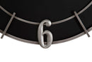 Orologio Argento Glam Ø60x4,5 cm in Ferro e MDF Argento e Nero