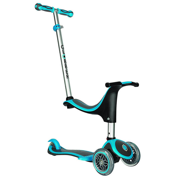 sconto Globber Blue Evo 4 in 1 Dreirad Scooter Kinderwagen mit 3 Rädern