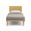 Letto 1 Piazza e Mezza con Rete Rivestita Microfibra Ocra Tessis Testata Vertical Varie Misure
