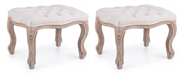 online Set 2 Sgabelli Poggiapiedi 53x42x38h cm Diva Naturale