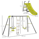 Set Altalena 3 Posti con Cavallina e Arrampicata + Scivolo Nero e Verde