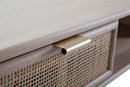 Console Paglia di Vienna 120x42x77 cm MDF e Impiallacciatura di frassino Marrone