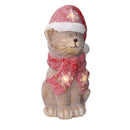 Gatto in Resina con Led cappello rosso cm 19,5x18,5xh40