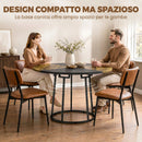 Tavolo da Pranzo Rotondo Ø120x75 cm per 4-6 Persone Stile Industriale in MDF e Metallo Marrone Rustico e Nero      