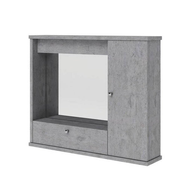 online Specchiera bagno con anta e ribalta cemento