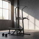 Power Tower Pieghevole Stazione Fitness Multifunzione Regolabile in 7 Posizioni con Sbarra Trazioni Dip Station Pull UP Station      