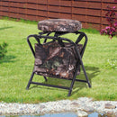 Sgabello sedia Pieghevole Girevole con Borsa e Tracolla Ferro 38x33x48 cm Mimetico 